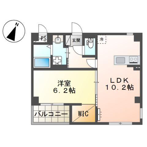 神戸市灘区水道筋 マンション工事(1LDK/3階)の間取り写真