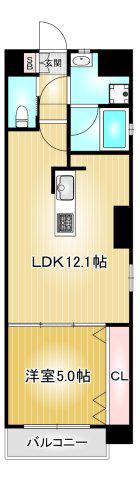 K CLASSY IMAIKE(1LDK/5階)の間取り写真