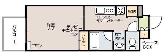 イースト STUDENT COURT(1K/10階)の間取り写真