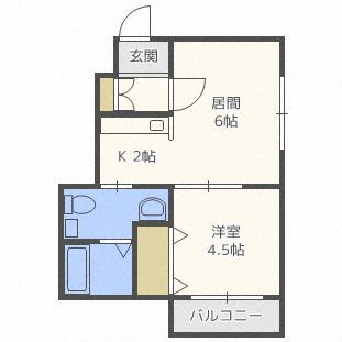 パールハイム平岸(1LDK/3階)の間取り写真