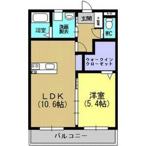 ルミエール(1LDK/1階)の間取り写真