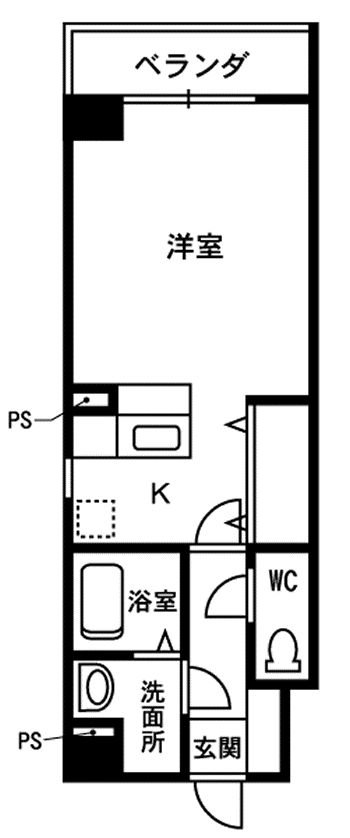 港人18番館(1K/5階)の間取り写真