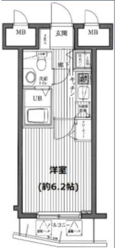 ガラステージ芝公園駅前(1K/5階)の間取り写真