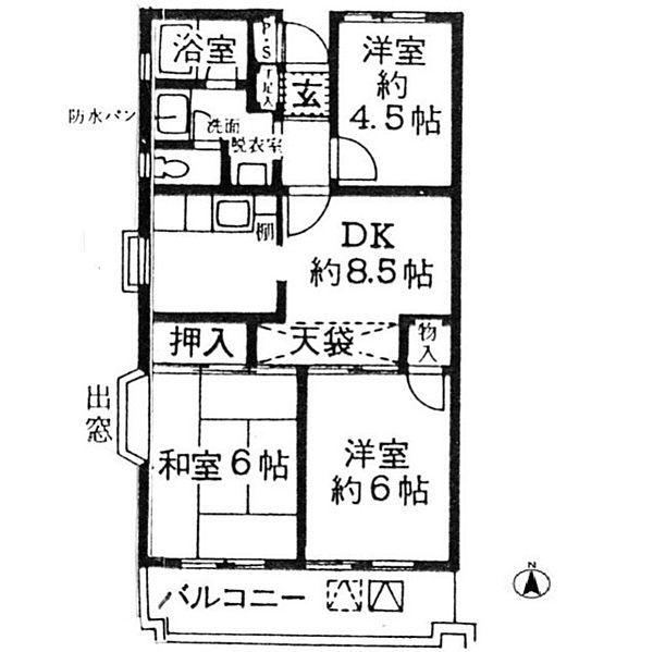 グレースピア百草園(3DK/1階)の間取り写真