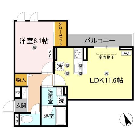 D-RESIDENCE川口3丁目W(1LDK/2階)の間取り写真