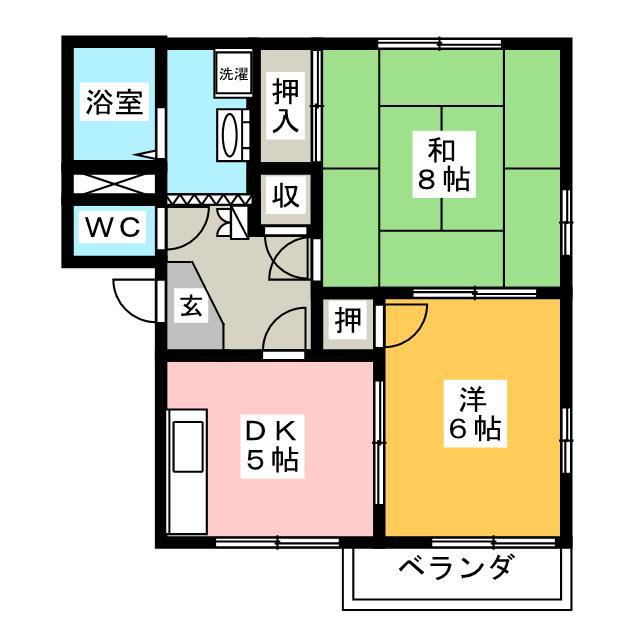 メゾンラフォーレA(2DK/1階)の間取り写真