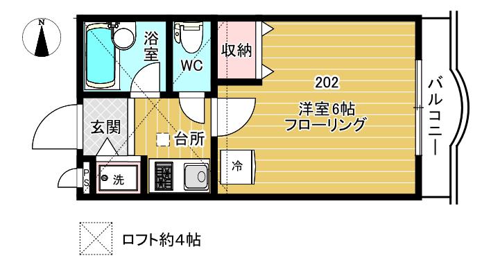 十立館西蒲田I(1K/2階)の間取り写真