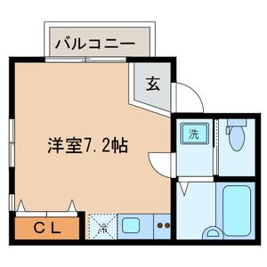 ベルツリーハイツ(ワンルーム/3階)の間取り写真