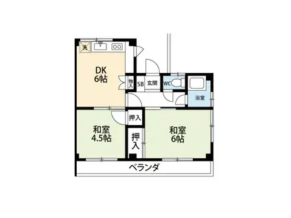 光ハイツ(2DK/2階)の間取り写真