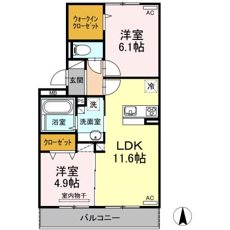 ROSE MANSION(2LDK/2階)の間取り写真