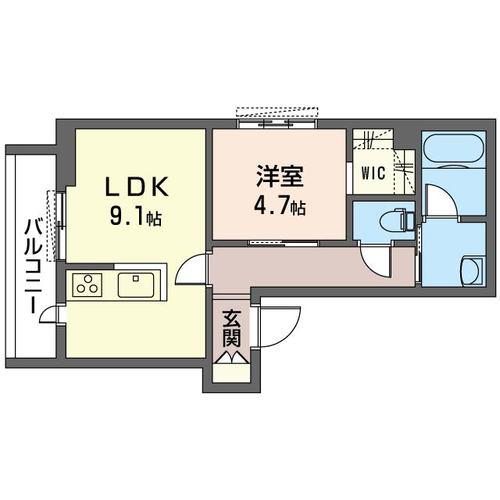 トゥリアノンIII(1LDK/3階)の間取り写真