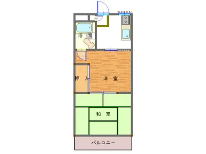 マンションテラセ(2K/2階)の間取り写真