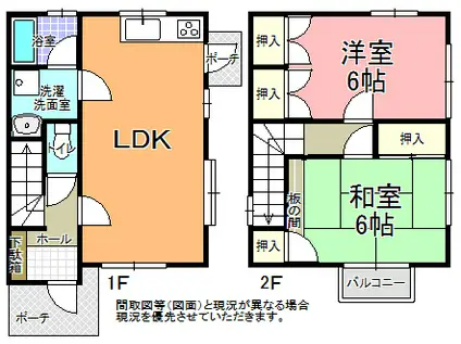 メゾニティ赤塚(2LDK/1階)の間取り写真