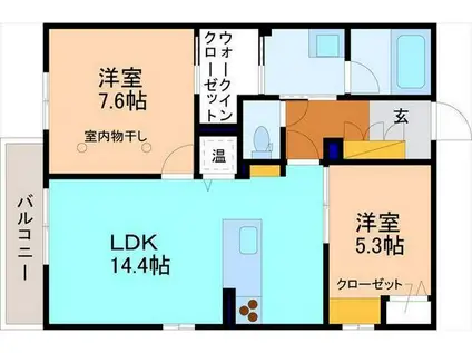 ラ・タンドル(2LDK/1階)の間取り写真