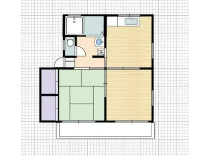 グリーンハウス(2DK/1階)の間取り写真