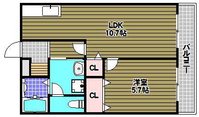 カンターレ鶯谷II番館(1LDK/1階)の間取り写真