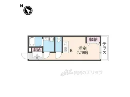 CHOUCHOUNAKAMIYAEAS(ワンルーム/1階)の間取り写真