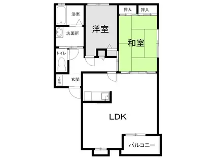 コゥジィーコートA(2LDK/2階)の間取り写真