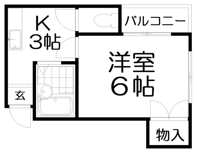 フローラルヴィラ(1K/2階)の間取り写真