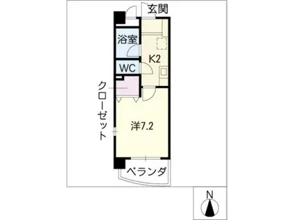 プチプルハイム元八事(1K/2階)の間取り写真
