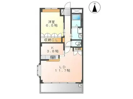 ピュアタウンHATORI(1LDK/2階)の間取り写真