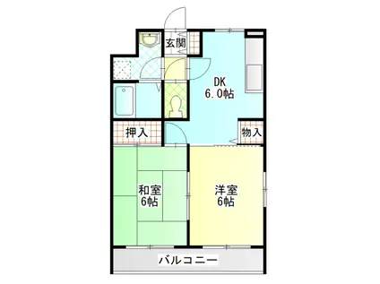 アービスSW(2DK/2階)の間取り写真