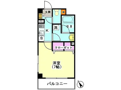 サンハイム蒲田(1K/3階)の間取り写真