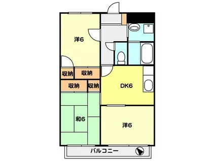 T-NET ヌーベルシャトー朝霞(3DK/2階)の間取り写真