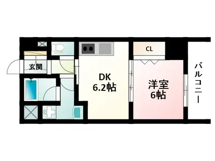 エステムコート新大阪Xザ・ゲート(1DK/10階)の間取り写真