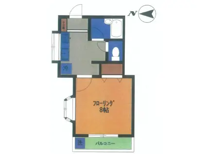 アパートメント・内田(1K/2階)の間取り写真