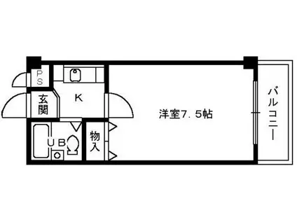 ロイヤルステート津久野(1K/5階)の間取り写真