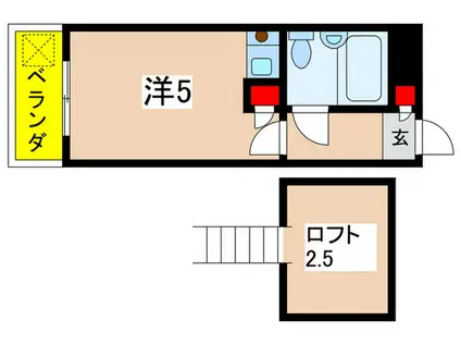 Kハイツ柿生(ワンルーム/1階)の間取り写真
