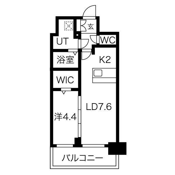 メイクスWアート丸の内(1LDK/12階)の間取り写真