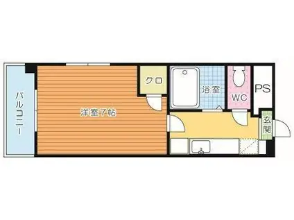 ガーデンハイツ中井(1K/5階)の間取り写真