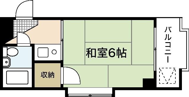 エスタス庚午南(1K/4階)の間取り写真