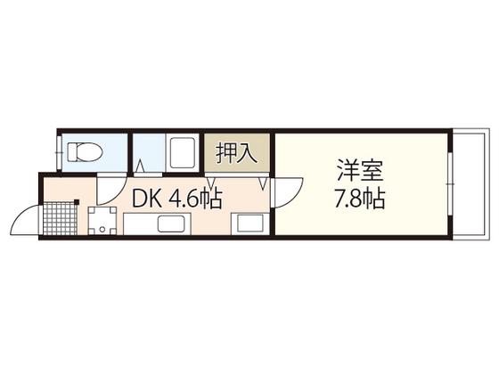 イル・ソーレ中野東駅前(1K/2階)の間取り写真