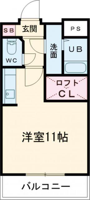 プランドール・アイ(ワンルーム/3階)の間取り写真
