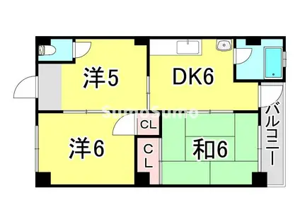 丸吉マンション(3DK/2階)の間取り写真