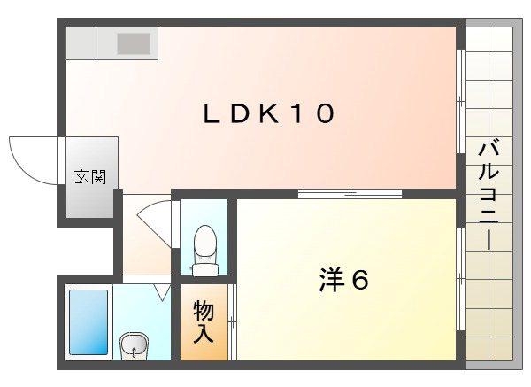 ベル平代(1LDK/2階)の間取り写真