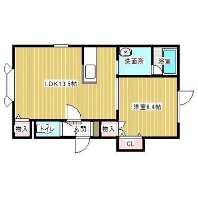 アヴァンティII(1LDK/2階)の間取り写真