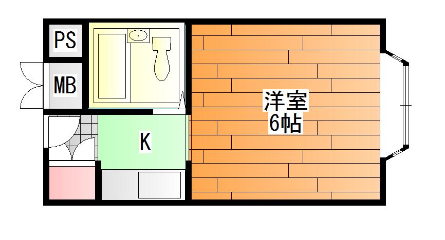 スタビラ(1K/2階)の間取り写真