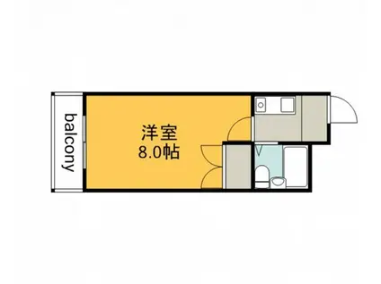 ウイング楽々園(1K/4階)の間取り写真