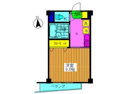 ハイ・ツリー・エス(1K/2階)の間取り写真