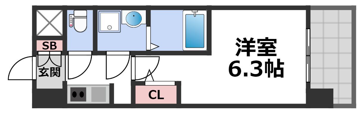 S-RESIDENCE城東SEVER(1K/10階)の間取り写真