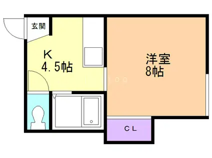 メトロノーム(1K/2階)の間取り写真