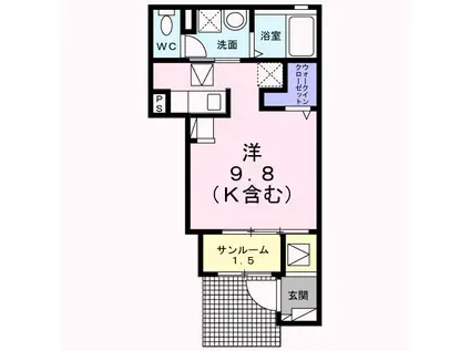 MINE(ワンルーム/1階)の間取り写真