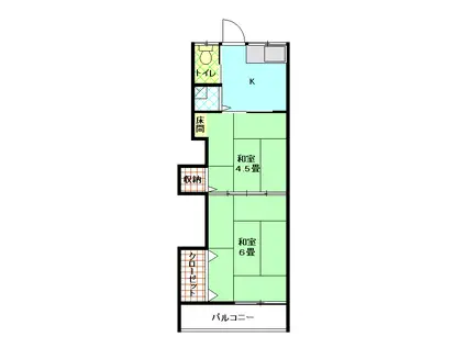 第1原荘(2K/2階)の間取り写真
