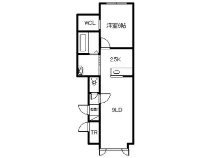 KURORO(1LDK/1階)の間取り写真