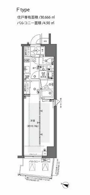 ZOOM都庁前 11階階 間取り