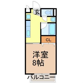 ボーソレイユ(1K/1階)の間取り写真